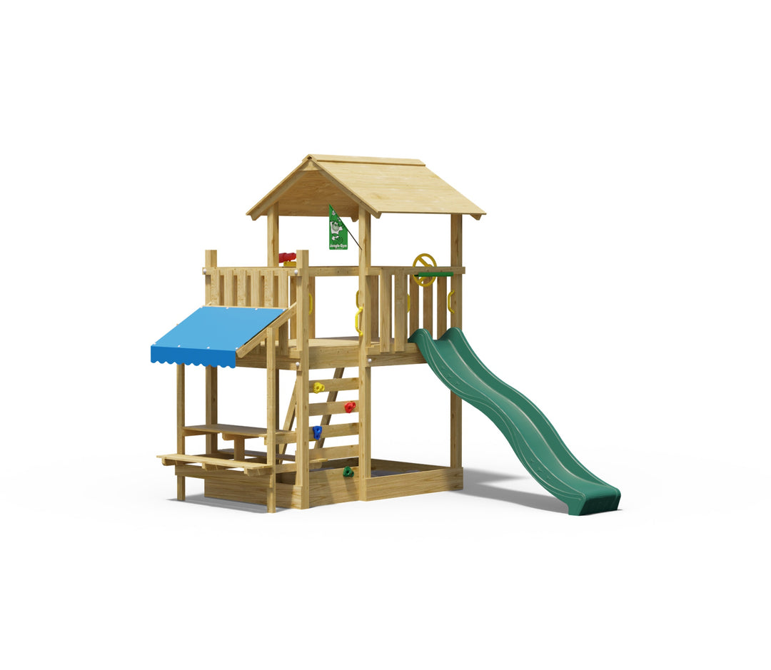 Jungle Plaza | Wooden climbing frame with slide