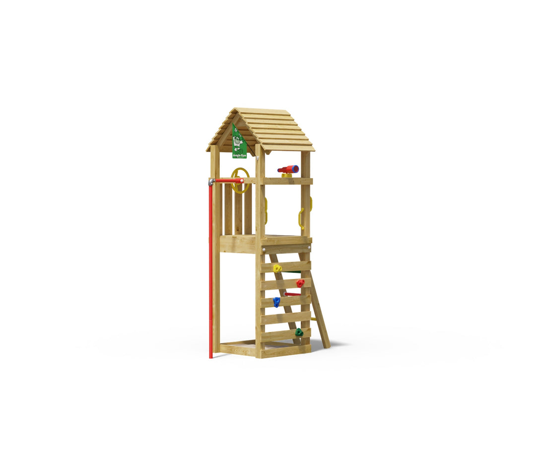 Jungle Cocoon | Wooden climbing frame with fireman's pole