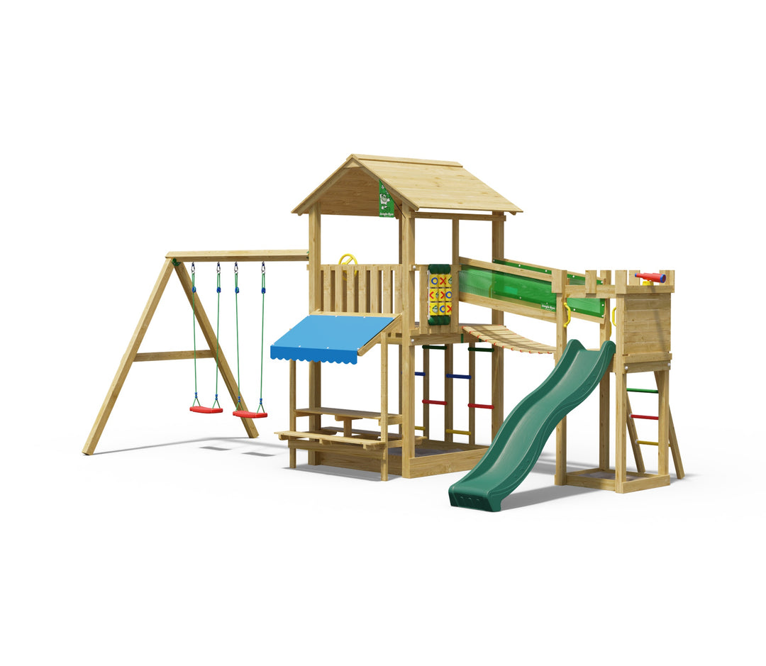 Jungle Cascade | Wooden climbing frame with double swing