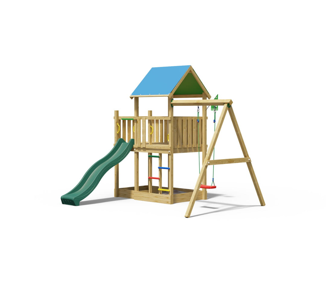 Jungle Dazzle | Wooden climbing frame with swing