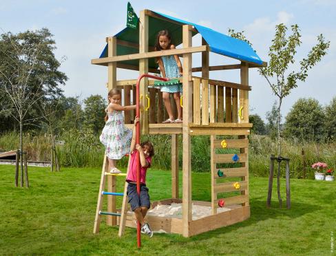 Aire de jeux pour Enfants Petit Jardin • Jungle Fort Fireman's Pole