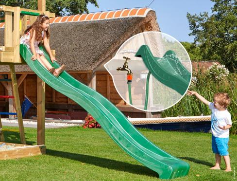 Toboggan avec jardin raccord de tuyau • Wavy Star XXL Vert Foncé