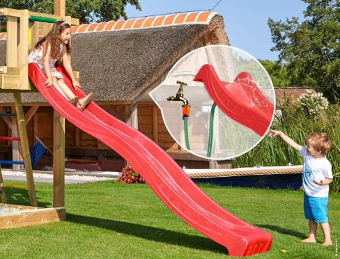 Toboggan avec jardin raccord de tuyau • Wavy Star XXL Rouge